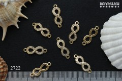 Коннектор "бесконечность" с фианитами 6х19 мм №2722-0920, 1 шт