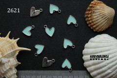 Подвеска "сердечко простое" с эмалью, 9 мм, №2621-0920, 1 шт