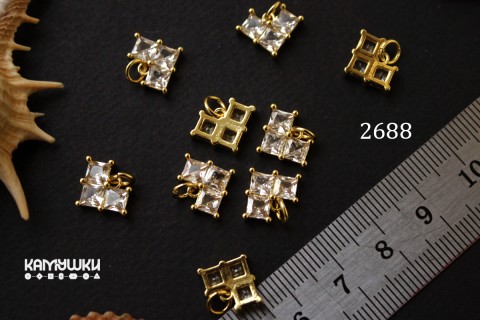 Подвеска "сердце из фианитов", 10,5х13 мм, №2688, 1 шт