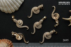Подвеска "змея" с фианитами, 12х30 мм, №2695-0920, 1 шт