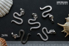 Подвеска "кобра" с фианитами, 30 мм, №2696-0920, 1 шт