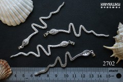 Подвеска "змея анаконда" с фианитами, 75 мм, №2702-0920, 1 шт