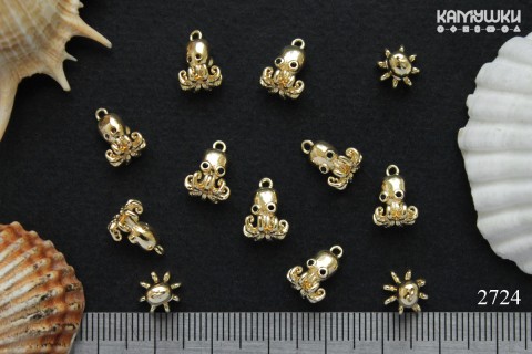 Подвеска "осьминог" с фианитами, №2724-0920, 1 шт