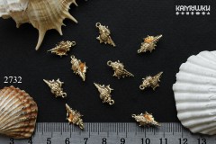 Подвеска "ракушка рогатая 3D", 9х16 мм, №2732-0920, 1 шт