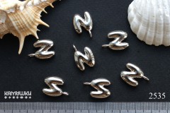 Подвеска объемные буквы, "N", 13х14 мм, №2535, 1 шт