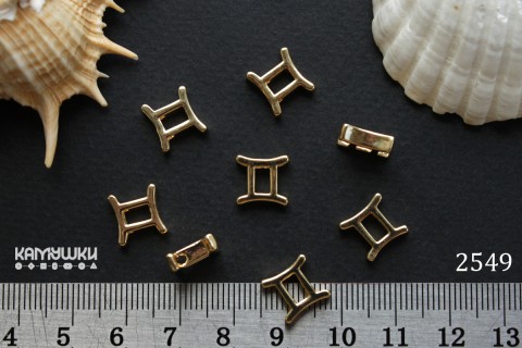 Подвеска зодиак "Близнецы", 9х10 мм, №2549, 1 шт