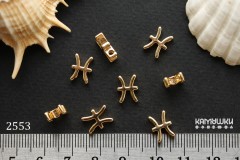 Подвеска зодиак "Рыбы", 7х10 мм, №2553, 1 шт