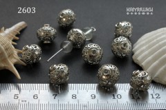 Бусина-рондель "завитушки" 11,5х12 мм, №2603-0920, 1 шт Бусина-рондель "завитушки" 11,5х12 мм, №2603-0920, 1 шт