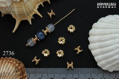 Бусина-шапочка двусторонняя ажурная 5 мм №2736-0920, 1 шт