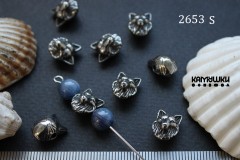 Бусина фигурная "голова волчицы" сталь, №2653S-0920 , 1 шт