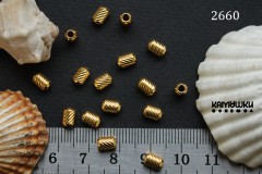 Бусина-цилиндр с насечками 4х6 мм сталь, №2660S-0920, 1 шт Бусина-цилиндр с насечками 4х6 мм сталь, №2660S-0920, 1 шт