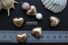 Бусина "сердце рельефное", 16х18 мм, №2862, 1 шт Бусина "сердце рельефное", 16х18 мм, №2862, 1 шт