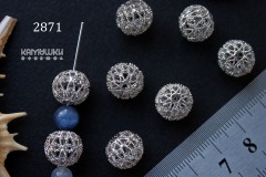 Бусина-шар "треугольнички" 11 мм, №2871, 1 шт