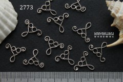 Коннектор "завитки" 14х17 мм, №2773, 1 шт Коннектор "завитки" 14х17 мм, №2773, 1 шт