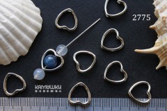 Коннектор "рамка для бусины сердце" 12х13 мм, №2775, 1 шт