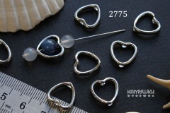 Коннектор "рамка для бусины сердце" 12х13 мм, №2775, 1 шт Коннектор "рамка для бусины сердце" 12х13 мм, №2775, 1 шт