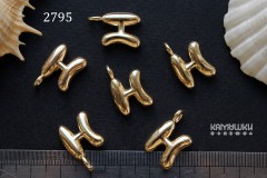 Подвеска объемные буквы, "H", 12х14 мм, №2795, 1 шт Подвеска объемные буквы, "H", 12х14 мм, №2795, 1 шт