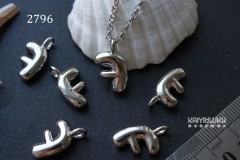Подвеска объемные буквы, "F", 10х14 мм, №2796, 1 шт Подвеска объемные буквы, "F", 10х14 мм, №2796, 1 шт