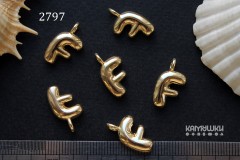 Подвеска объемные буквы, "F", 10х14 мм, №2797, 1 шт Подвеска объемные буквы, "F", 10х14 мм, №2797, 1 шт