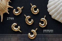 Подвеска объемные буквы, "C", 12х14 мм, №2799, 1 шт Подвеска объемные буквы, "C", 12х14 мм, №2799, 1 шт