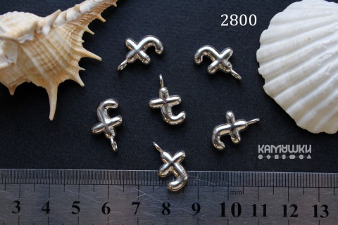 Подвеска объемные буквы, "T", 12х14 мм, №2800, 1 шт