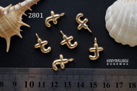Подвеска объемные буквы, "T", 12х14 мм, №2801, 1 шт