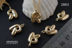 Подвеска объемные буквы, "R", 12х14 мм, №2803, 1 шт