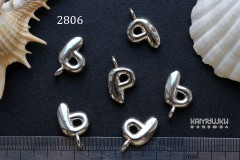 Подвеска объемные буквы, "P", 11х14 мм, №2806, 1 шт