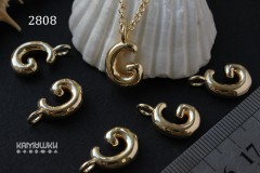 Подвеска объемные буквы, "G", 11х14 мм, №2808, 1 шт