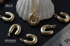 Подвеска объемные буквы, "U", 13х14 мм, №2813, 1 шт