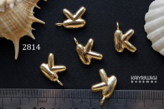 Подвеска объемные буквы, "K", 13х14 мм, №2814, 1 шт Подвеска объемные буквы, "K", 13х14 мм, №2814, 1 шт