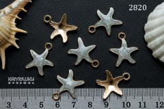 Подвеска "морская звезда" с серой эмалью, 18х22 мм, №2820-25, 1 шт Подвеска "морская звезда" с серой эмалью, 18х22 мм, №2820-25, 1 шт