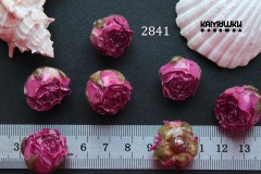 Подвеска из бутона розы в эпоксидной смоле, ярко-розовая, №2841, 1 шт