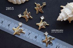 Подвеска персонаж "пряник" с фианитами 15х16 мм, №2855-0920, 1 шт Подвеска персонаж "пряник" с фианитами 15х16 мм, №2855-0920, 1 шт