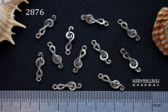 Подвеска "скрипичный ключ", 5х15 мм, №2876-4, 1 шт Подвеска "скрипичный ключ", 5х15 мм, №2876-4, 1 шт