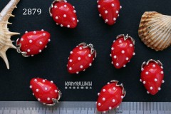 Подвеска "клубника" красная, 15х25 мм, №2879-0920, 1 шт Подвеска "клубника" красная, 15х25 мм, №2879-0920, 1 шт