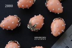 Подвеска "клубника" бежево-розовая,15х25 мм, №2880-0920, 1 шт