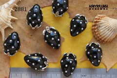 Подвеска "клубника" черная,16х25 мм, №2881-0920, 1 шт Подвеска "клубника" черная,16х25 мм, №2881-0920, 1 шт
