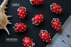 Подвеска "клубника" красная, 11х19 мм, №2882-0920, 1 шт Подвеска "клубника" красная, 11х19 мм, №2882-0920, 1 шт