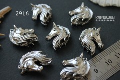 Подвеска-концевик 3D "голова лошади", 20х23 мм, №2915-0920, 1 шт