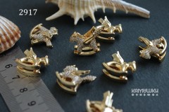 Подвеска 3D "пегас" с фианитами №2917-0920, 1 шт Подвеска 3D "пегас" с фианитами №2917-0920, 1 шт
