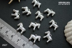 Подвеска 3D "фигурка лошади", с белой эмалью, 12х13 мм, №2927-0920, 1 шт