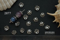 Шапочка с узором "сердце", средняя 7 мм, №2877, 1 шт