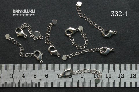 Застежка-карабин с цепочкой, 12 мм, № 332-1, 1 шт