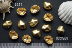 Бусина-рамка "мятая капля" 14х17 мм, №2958-0920, 1 шт Бусина-рамка "мятая капля" 14х17 мм, №2958-0920, 1 шт