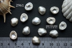 Бусина-рамка "мятая капля" 11х13 мм, №2961-0920, 1 шт