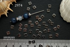 Бусина "плоский квадрат" 4 мм №2974-0920, 1 шт