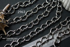 Цепь крупная фигурная "Сердца", звено 10х16 мм, №2963-0920, отрезок 25 см