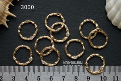 Коннектор-кольцо фактурное с фианитом 16 мм, №3000-0920, 1 шт
