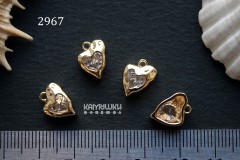 Подвеска "сердце" со стеклом, 9х12 мм, №2967, 1 шт Подвеска "сердце" со стеклом, 9х12 мм, №2967, 1 шт